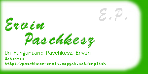 ervin paschkesz business card